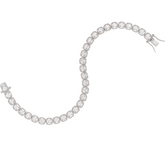 Diamonique Halo Sterling Silver Tennis Bracelet, Small 6-3/4"